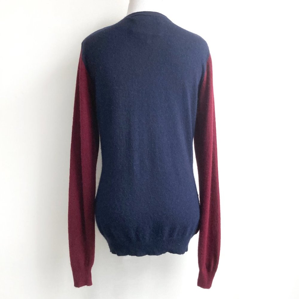 Portolano Colorblock V-Neck Cardigan with Cashmere - Picture 2 of 9